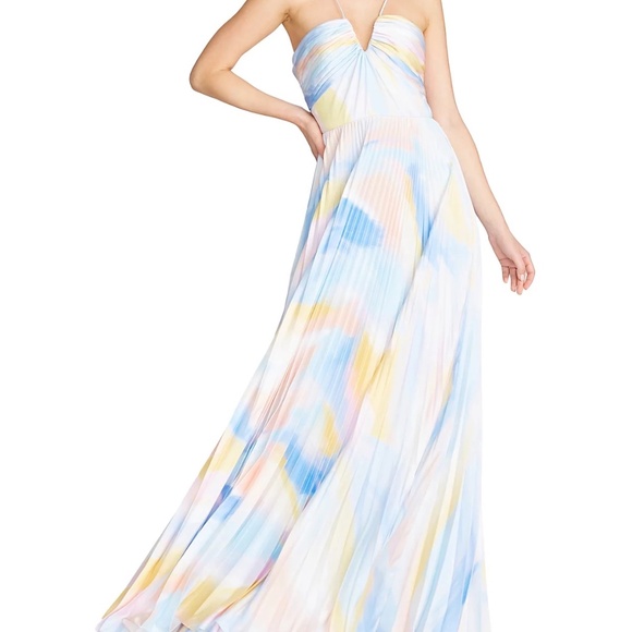 ML MONIQUE LHUILLIER Pleated Gown - Size 0 - Picture 4 of 4